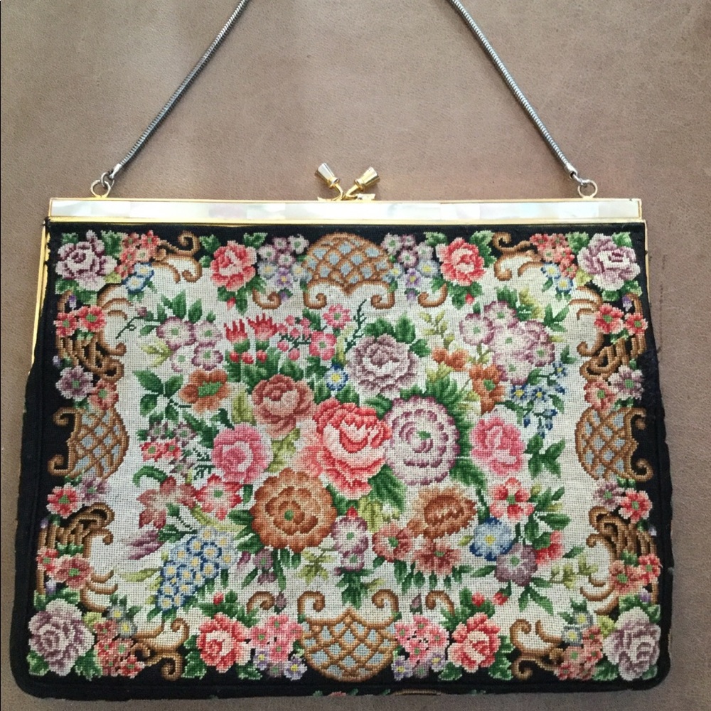 Vintage Needlepoint Bag